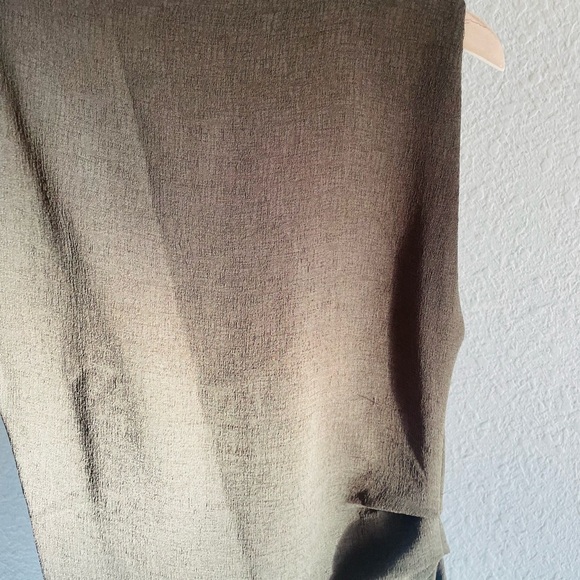 Zara Brown / Army Green Ruched Side Fitted Midi Cocktail Dress NWT - Picture 15 of 16